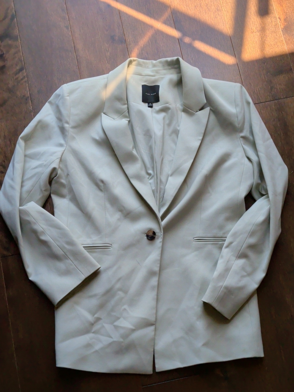 Alex Marie Light Cream Single-Button Blazer